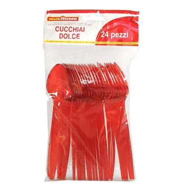Posate Party Cucchiaio Pvc Set pz.24 Rosso |M2 Store