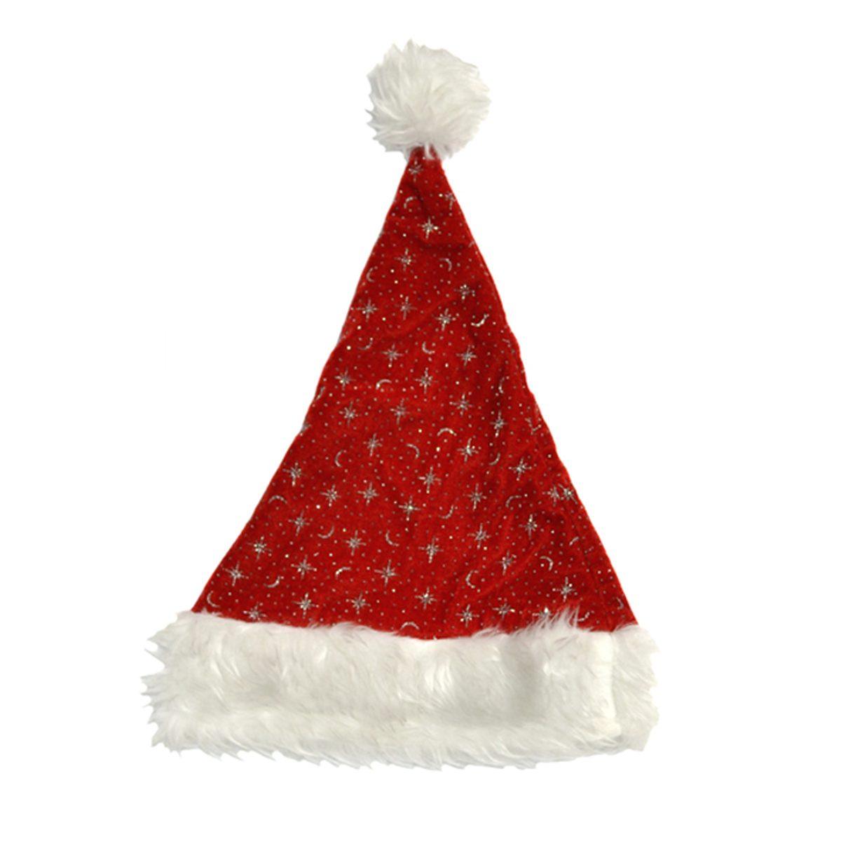 Cappello Babbo Natale Rosso Con Glitter |M2 Store