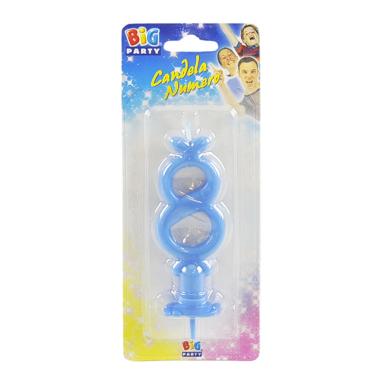 Candelina Compleanno N.8 Celeste |M2 Store