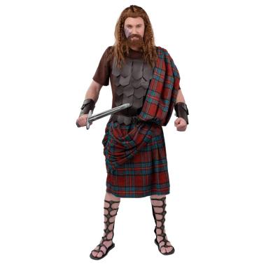 Costume Scozzese Highlander Quadri Bordeaux |Orlob