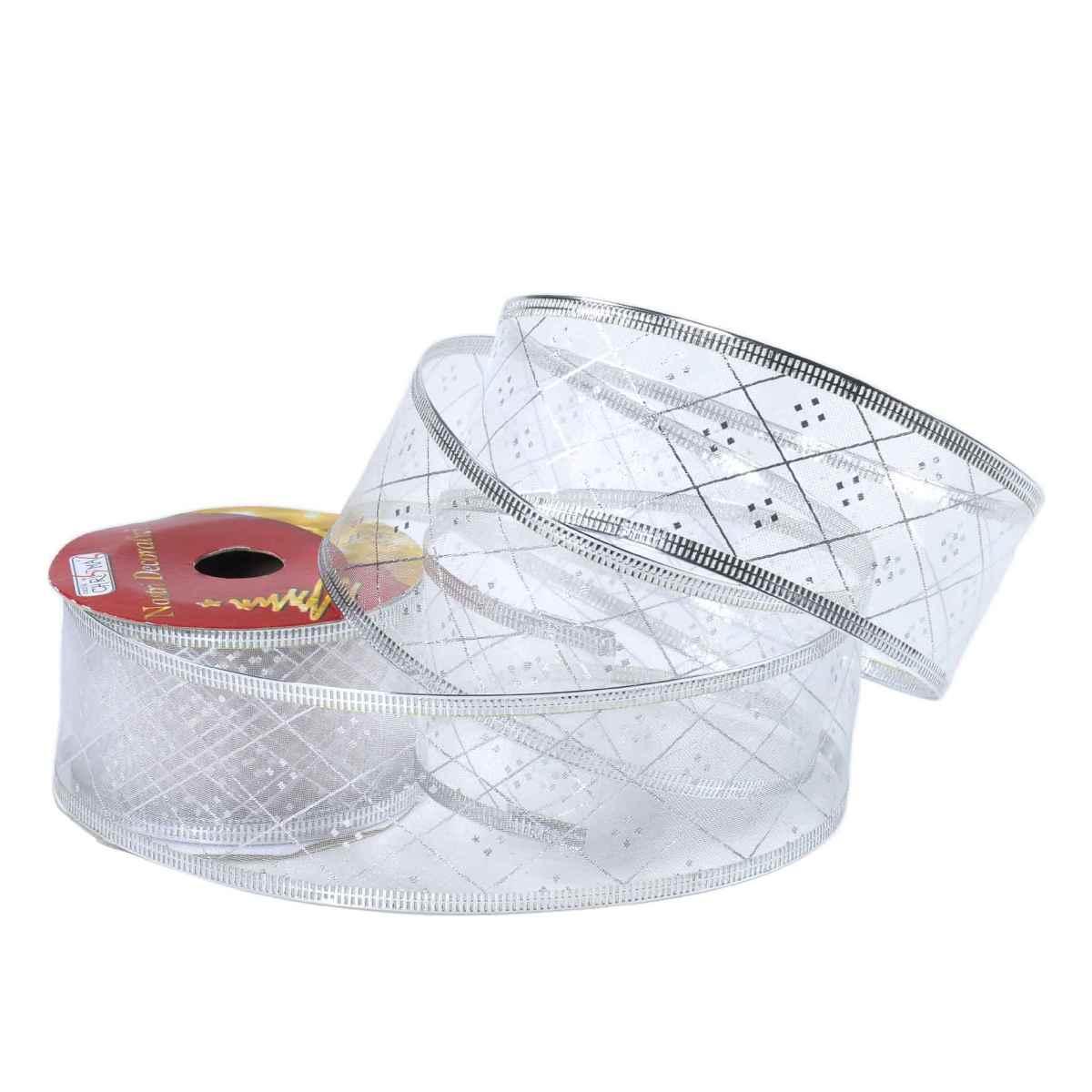 Nastro organza decoro argento 270 x 5 cm