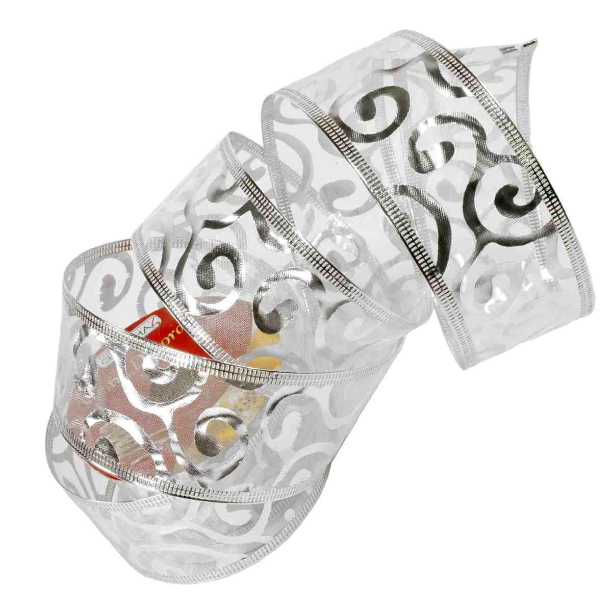 Nastro organza decoro argento 270 x 5 cm