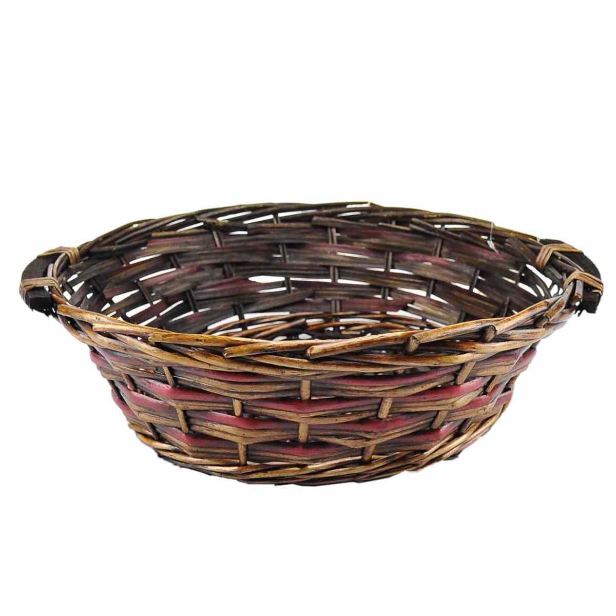 Cesto Natale Vimini Tondo Marrone cm.Ø42xh12 |M2 Store