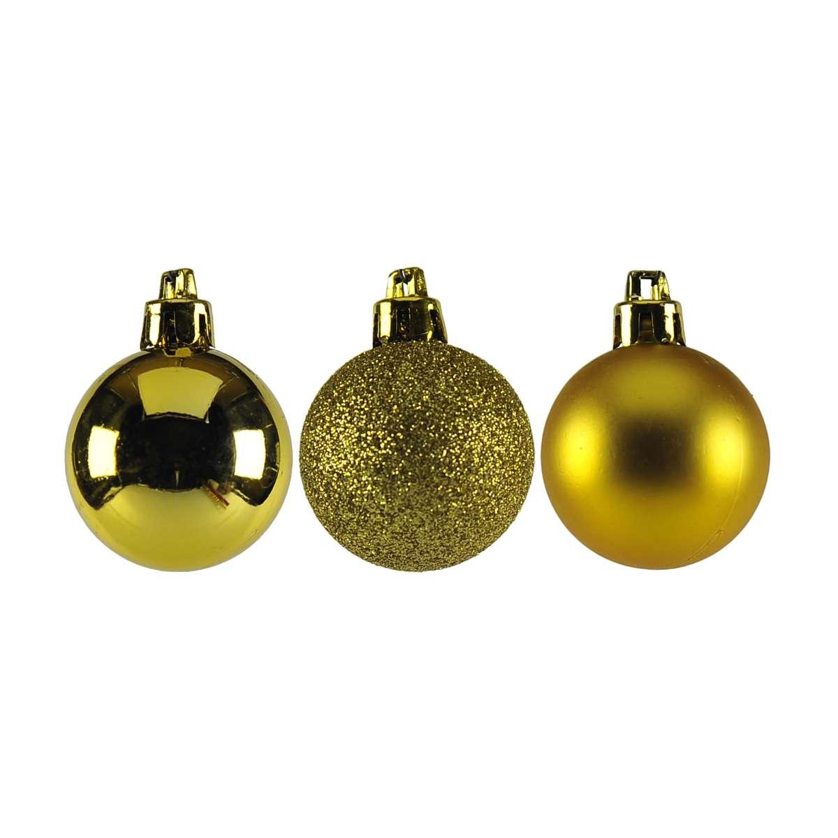 Pallina Natale cm.Ø4 Oro 3 Finiture Set pz.15 Tubo |M2 Store