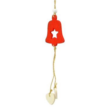 Decorazione Natalizia Legno Campanella Rossa cm.6x25 |Inge's Glass