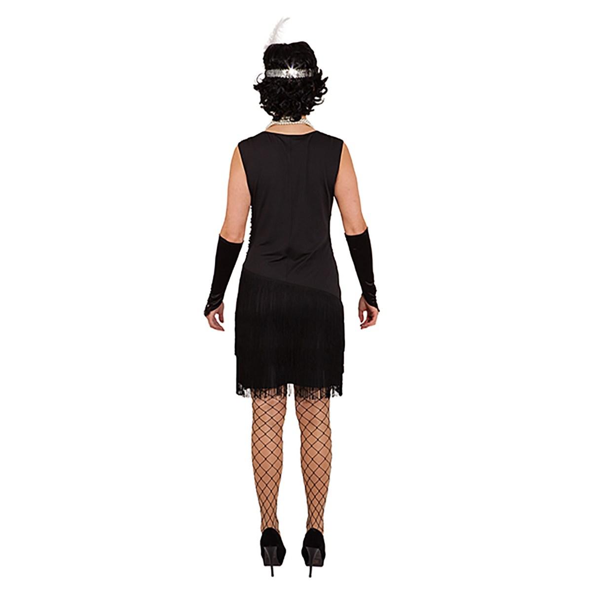 Costume Charleston Nero con Frange e Paillettes |Orlob