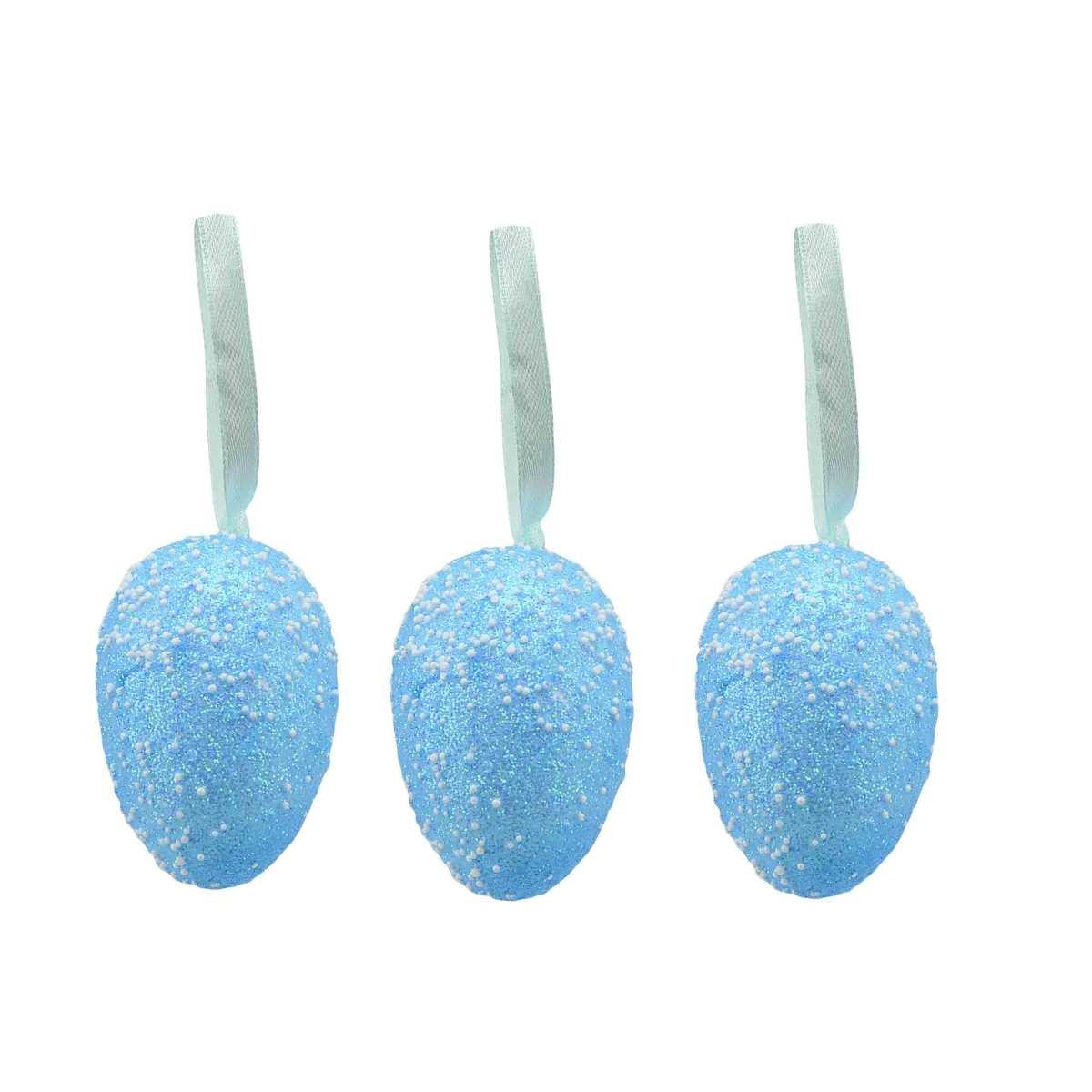 Uova polist glitter 6 colori assortiti 6 cm