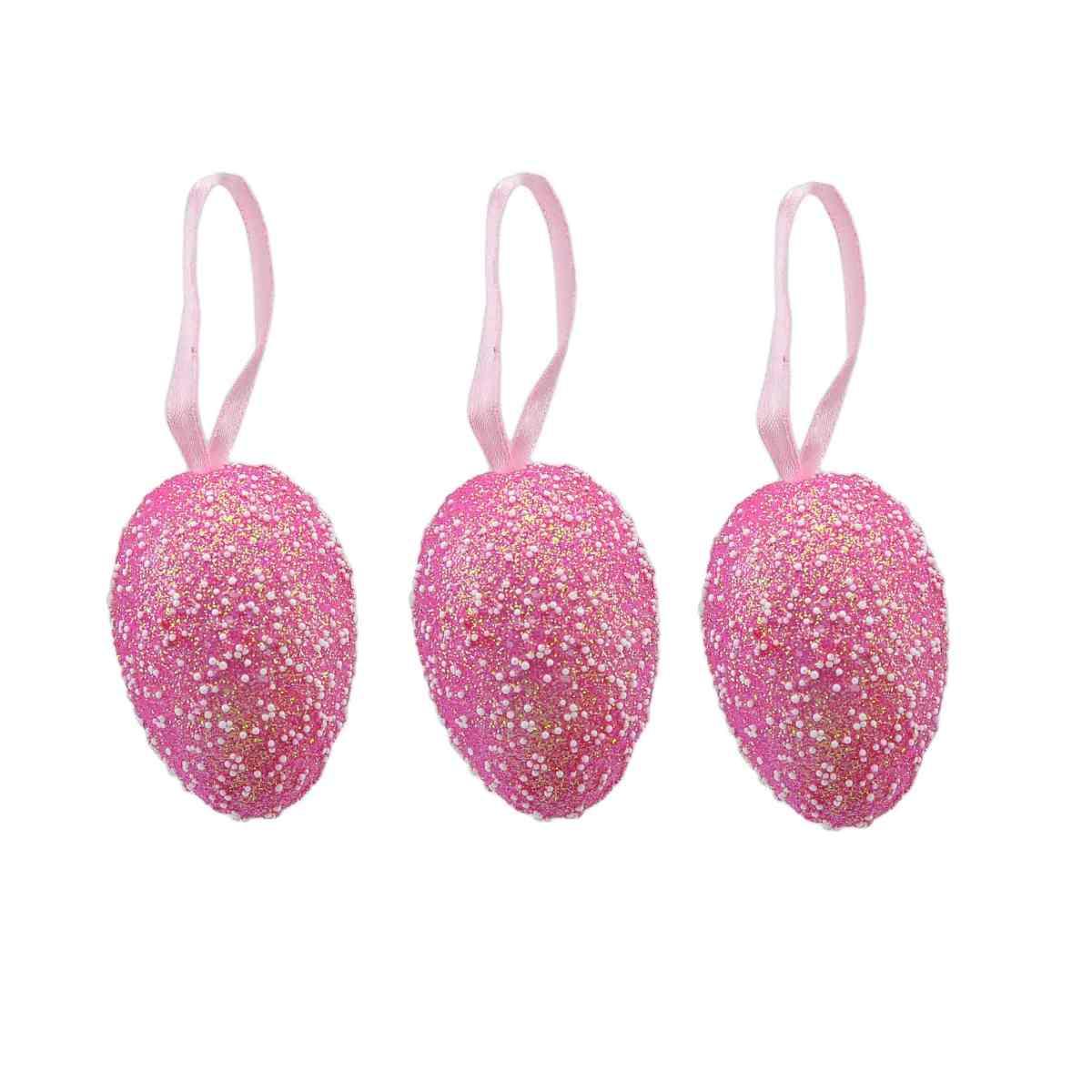 Uova polist glitter 6 colori assortiti 6 cm
