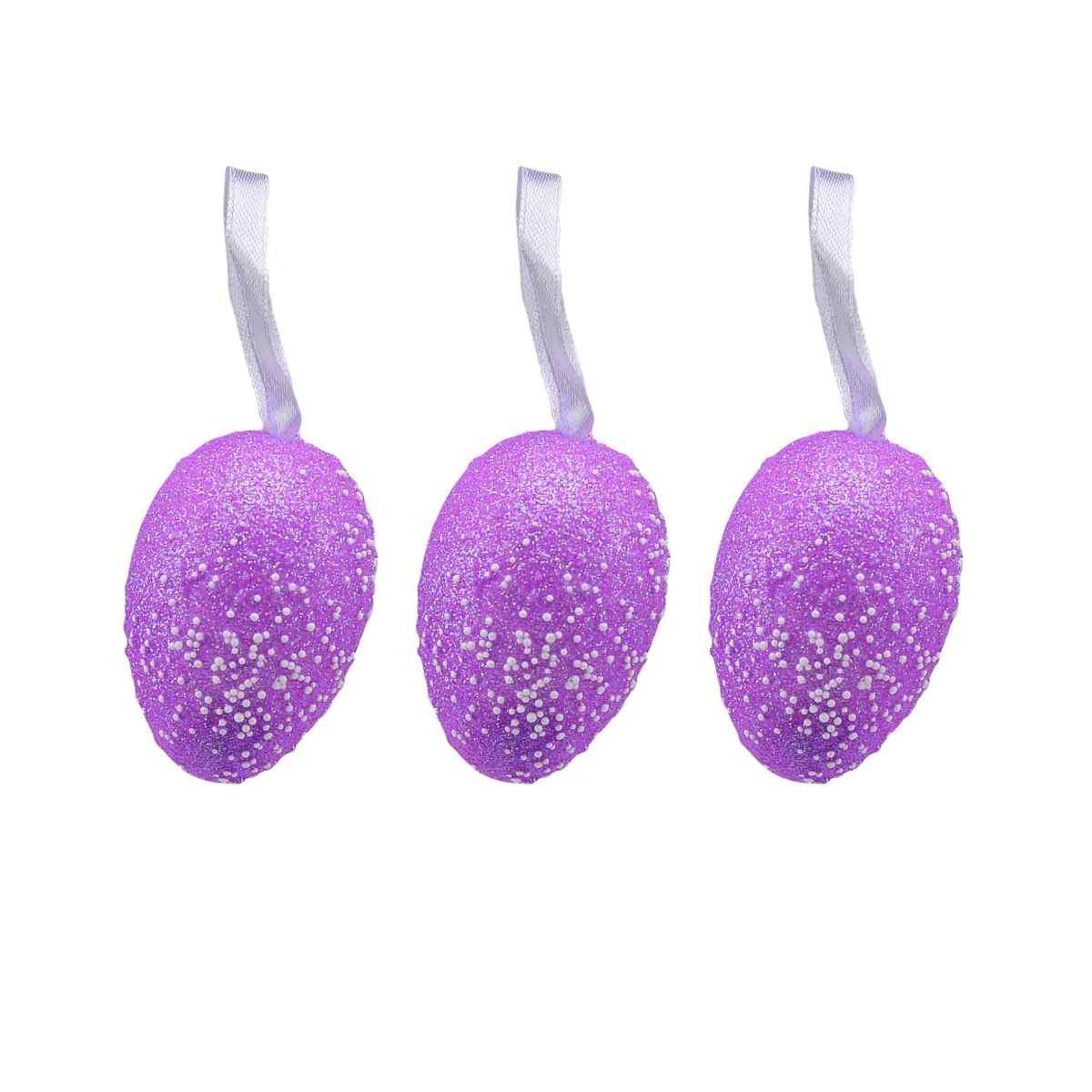 Uova polist glitter 6 colori assortiti 6 cm