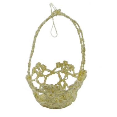 Decorazione Natalizia Cestino Merletto Beige cm.6xh10 |M2 Store