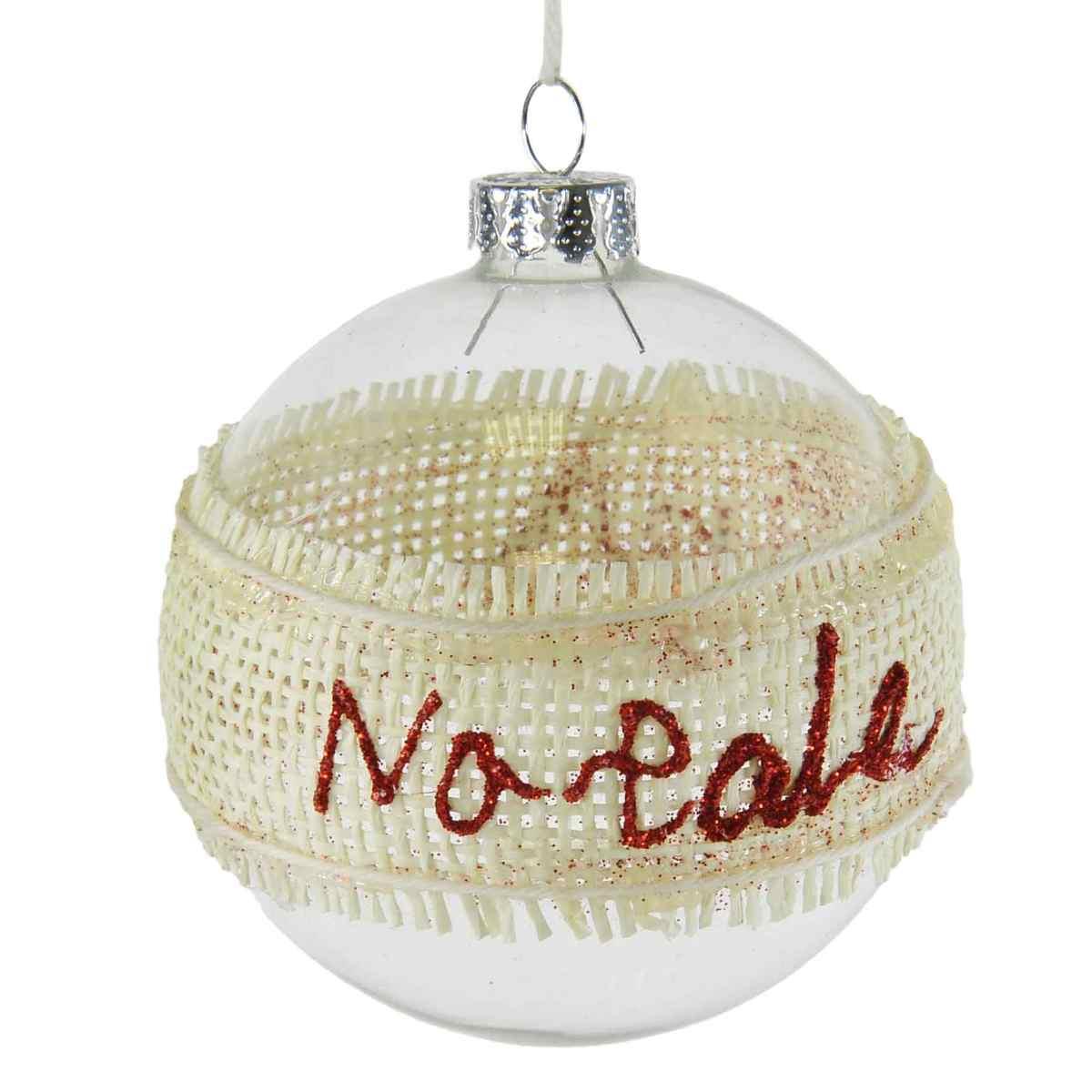 Pallina Natale Vetro cm.Ø8 Trasparente Dec.Juta Buon Natale |M2 Store