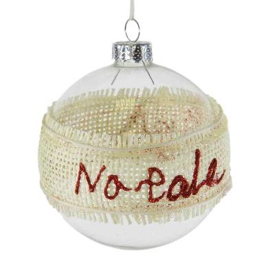 Pallina Natale Vetro cm.Ø8 Trasparente Dec.Juta Buon Natale |M2 Store