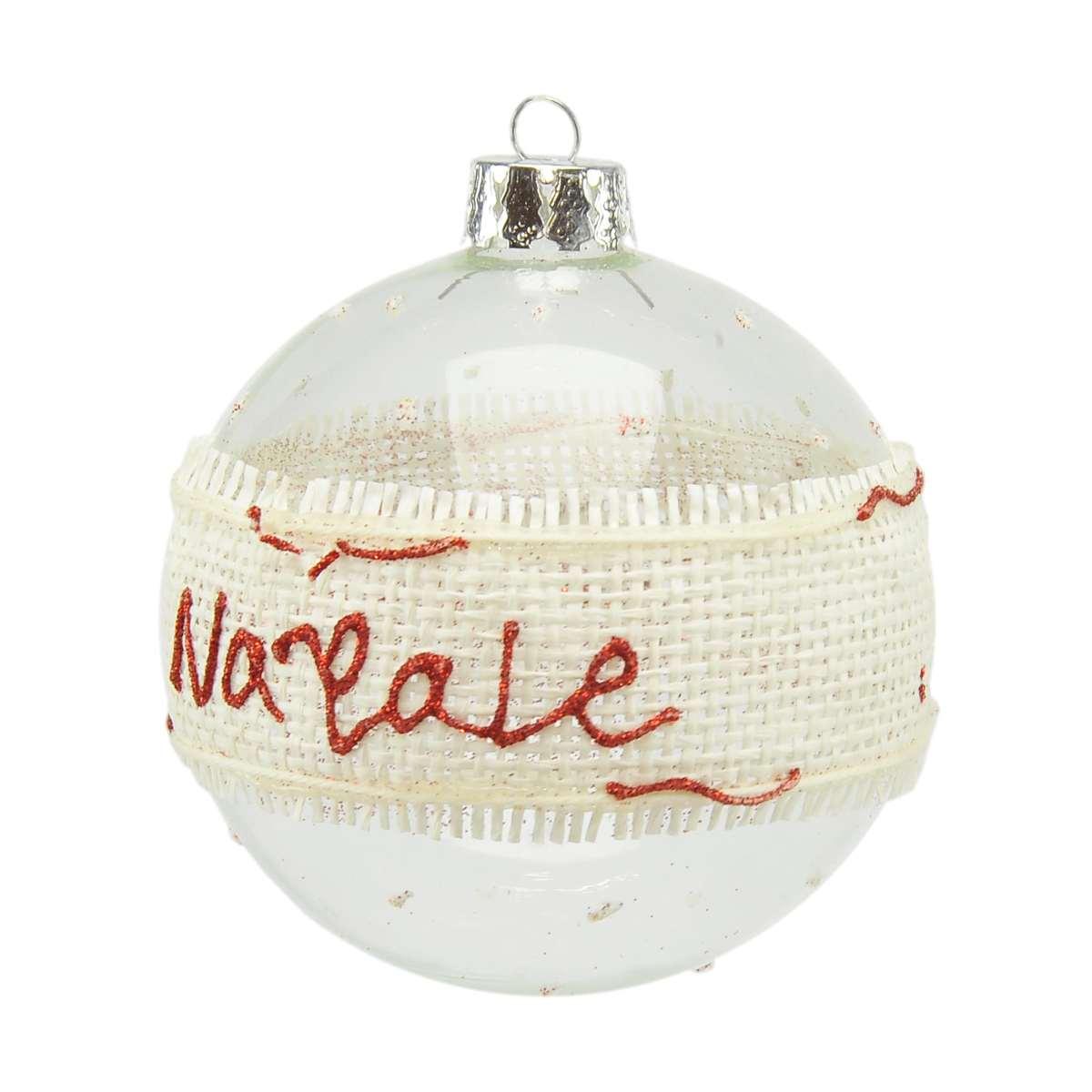 Pallina Natale Vetro cm.Ø10 Trasparente Juta Buon Natale |M2 Store