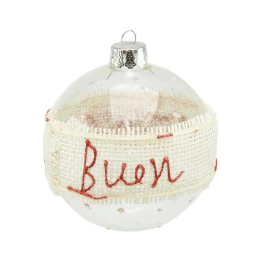 Pallina Natale Vetro cm.Ø10 Trasparente Juta Buon Natale |M2 Store