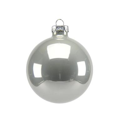 Pallina Natale Vetro cm.Ø7 Argento Perlato Set pz.8 |Inge's Glass