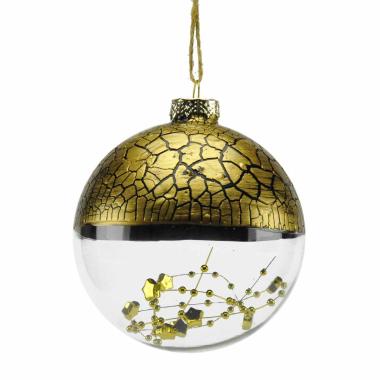 Pallina Natale Vetro cm.Ø10 Trasp/Bronzo Sat. con Filo |M2 Store