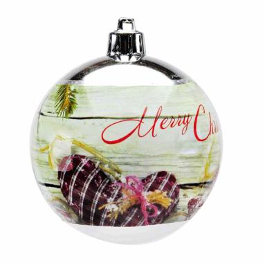 Pallina Natale cm.Ø8 Argento con Scritta M/Christmas Set pz.8 |M2 Store