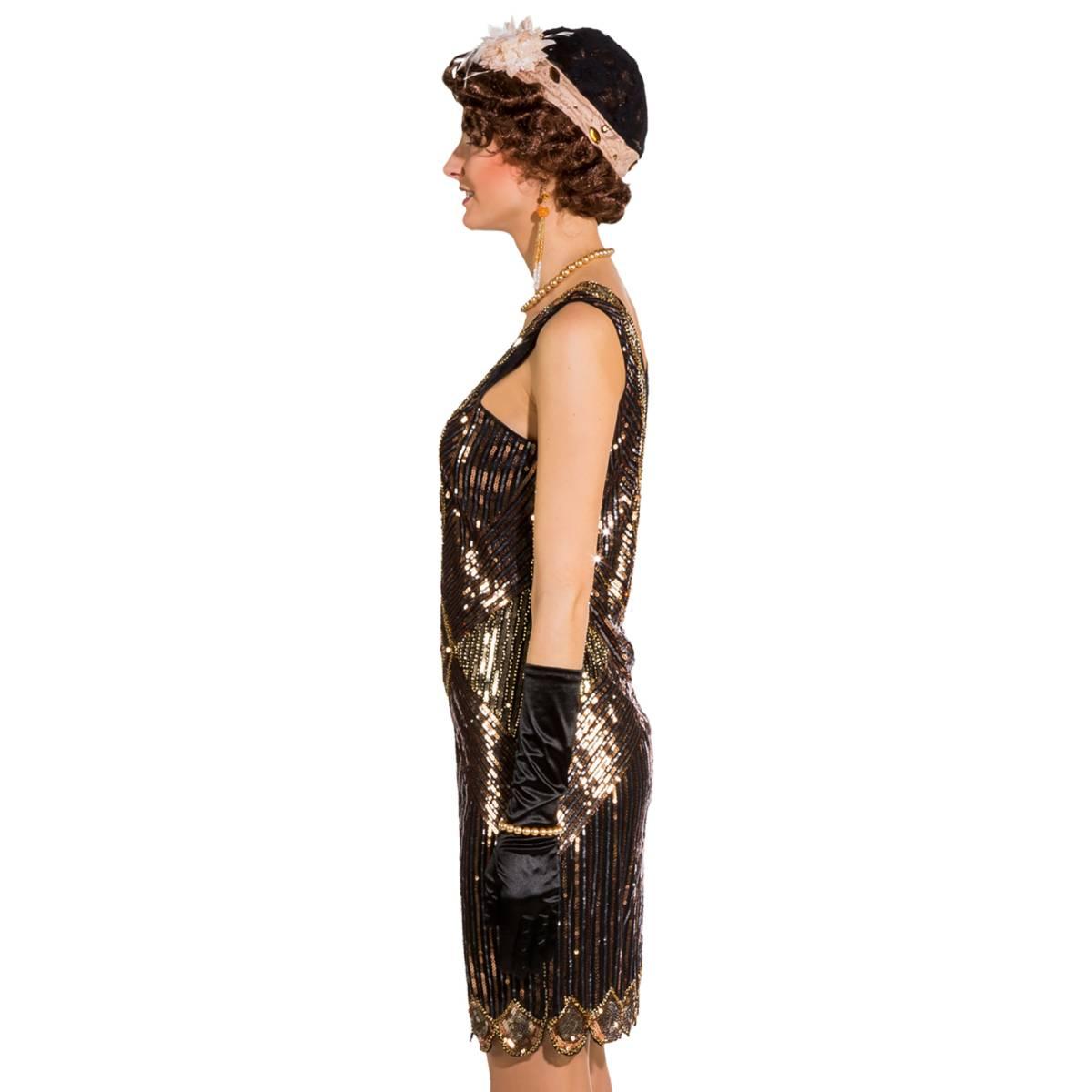 Costume Charleston Anni '20 Nero e Arancio |Orlob