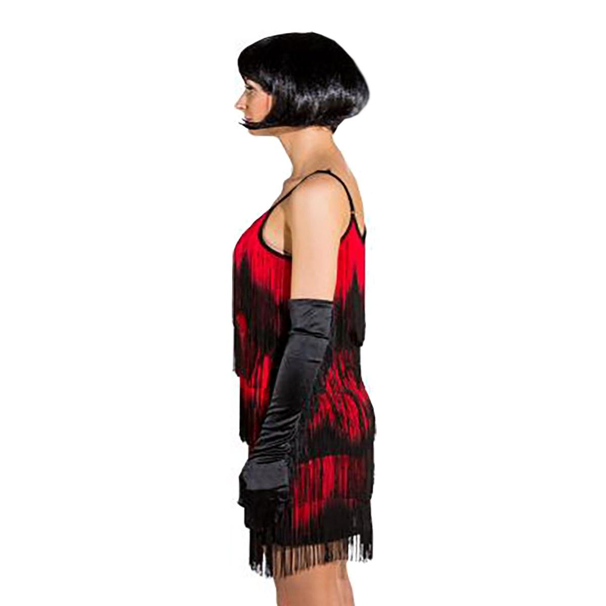 Costume Charleston Nero e Rosso con Frange |Orlob