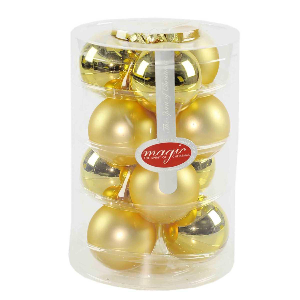 Palline Natale Vetro cm.Ø6 Oro Set pz.12 |Inge's Glass