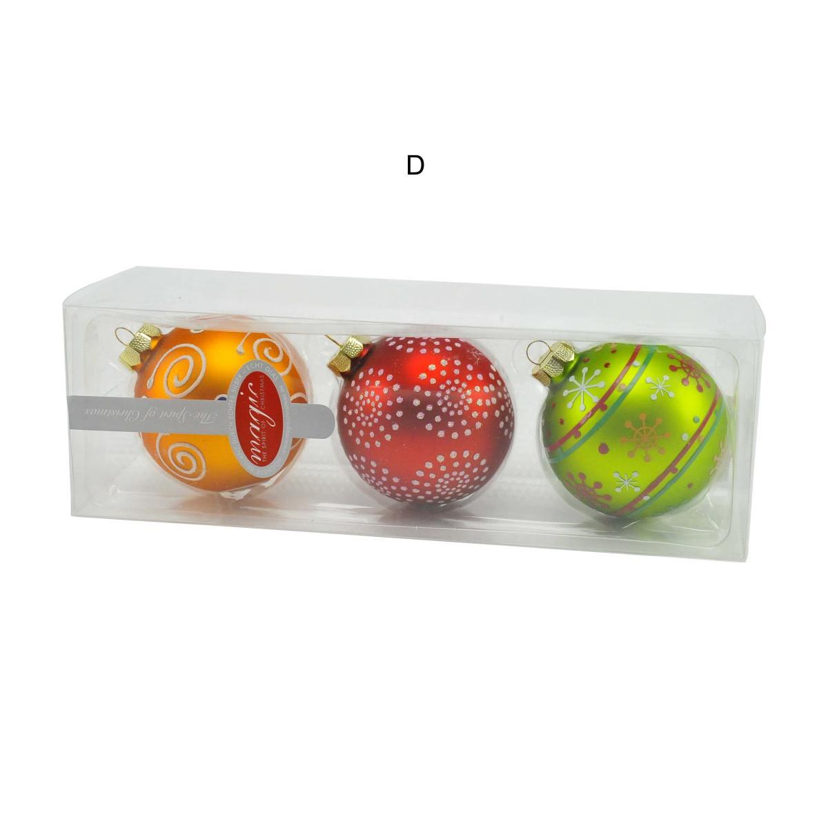 Pallina Natale Vetro Collezione cm.Ø8 Multicolor Set pz.3 |M2 Store