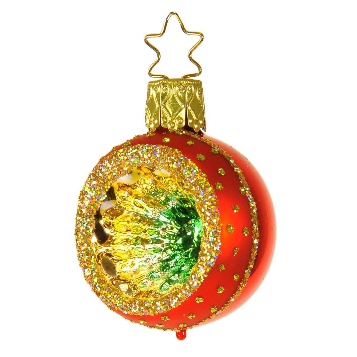 Pallina Natale Vetro Collezione cm.Ø4 Rossa Multi |Inge's Glass