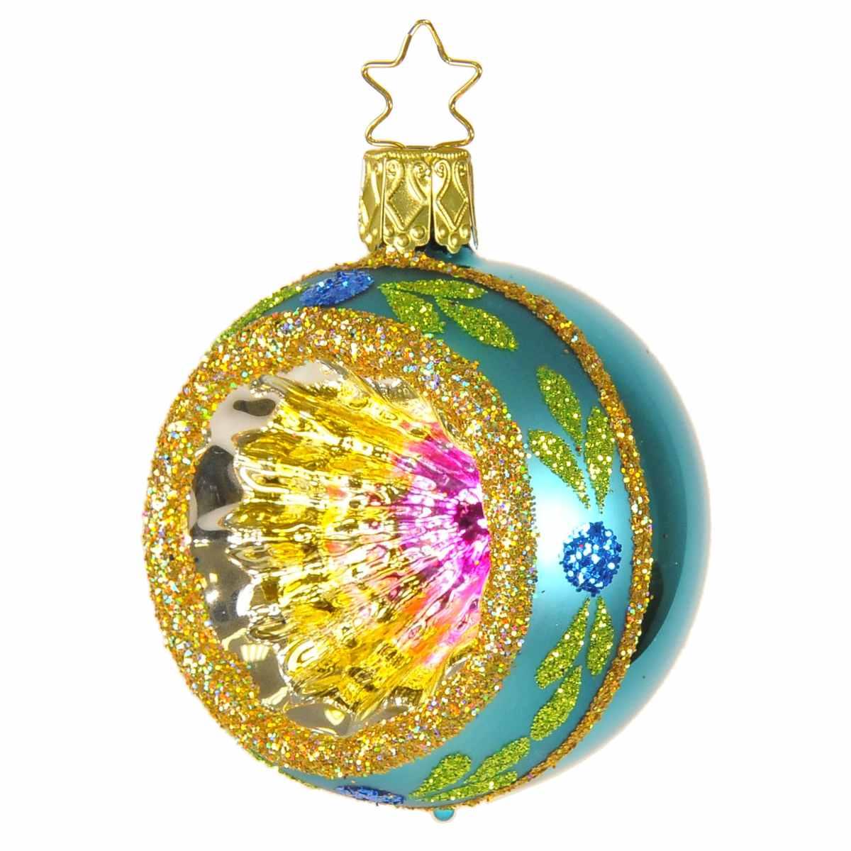 Pallina Natale Vetro Collezione cm.Ø6 Azzurra Multi |Inge's Glass