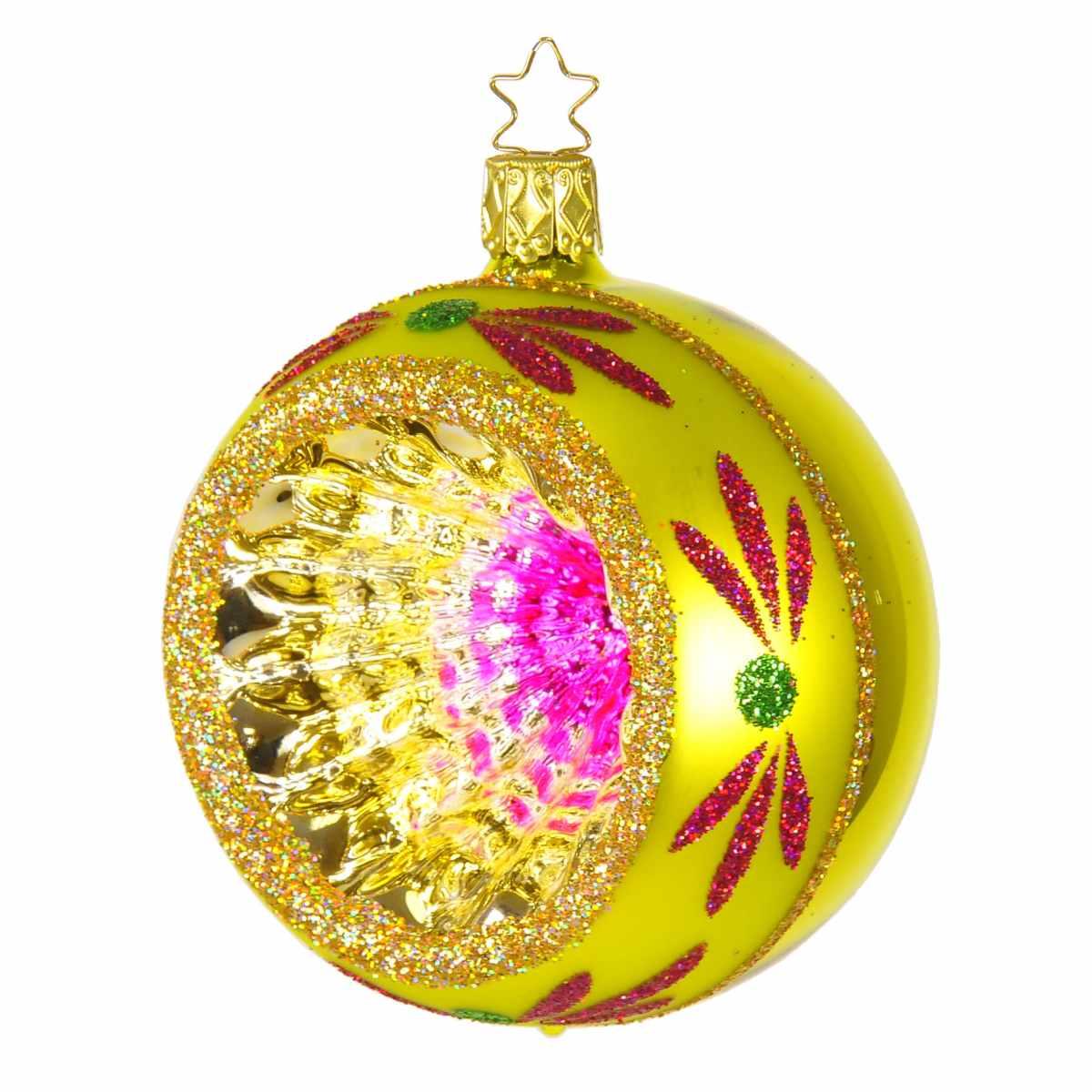 Pallina Natale Vetro Collezione cm.Ø8 Verde Multi |Inge's Glass