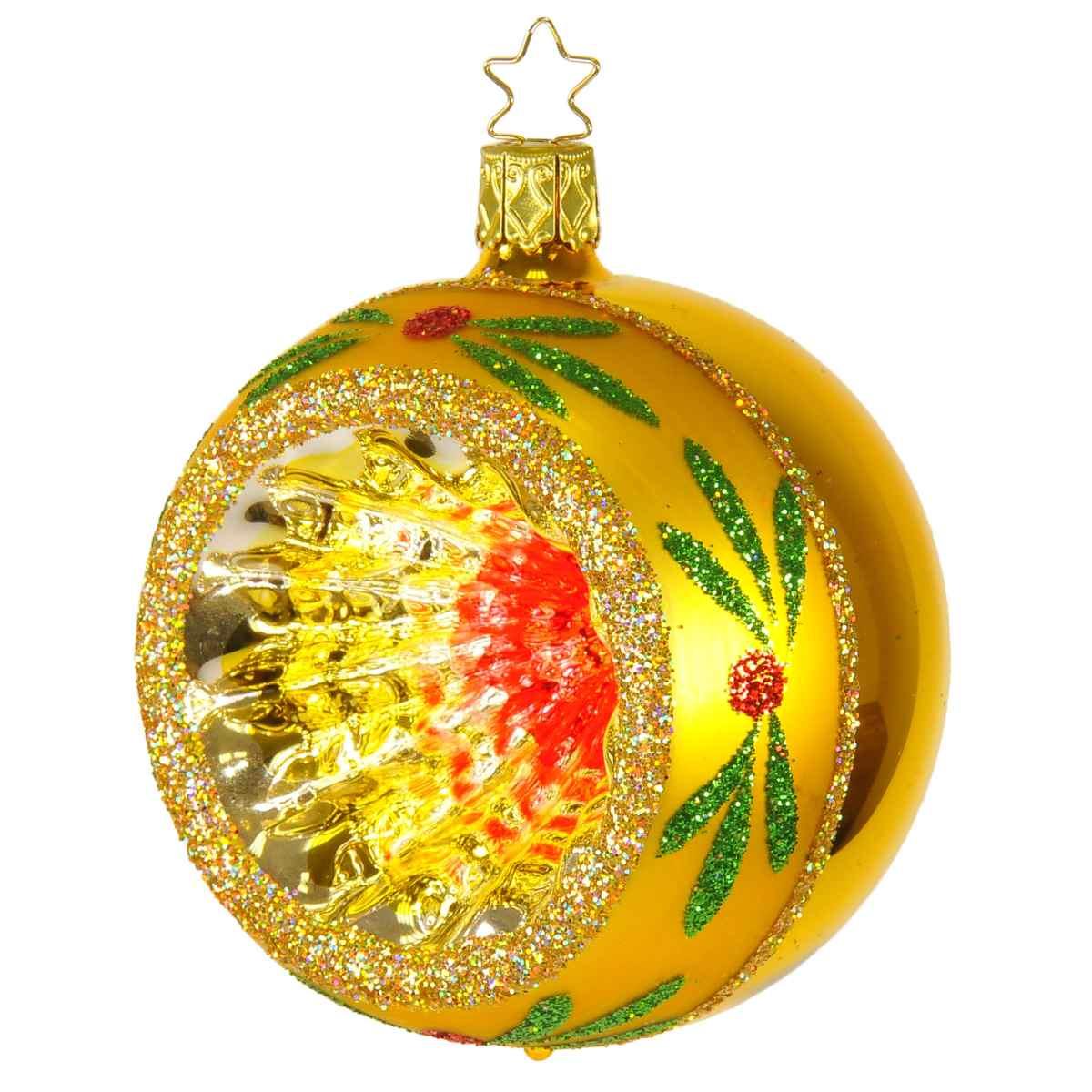 Pallina Natale Vetro Collezione cm.Ø8 Oro Multi |Inge's Glass