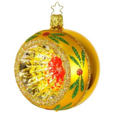 Pallina Natale Vetro Collezione cm.Ø8 Oro Multi |Inge's Glass
