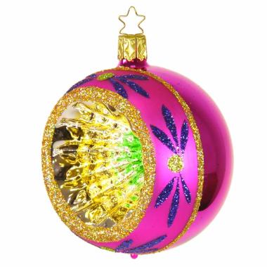 Pallina Natale Vetro Collezione cm.Ø8 Rosa Multi |Inge's Glass
