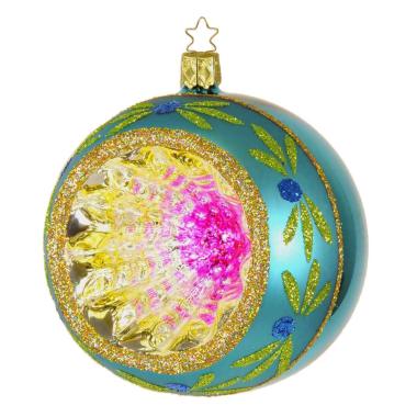 Pallina Natale Vetro Collezione cm.Ø10 Azzurra Multi |Inge's Glass
