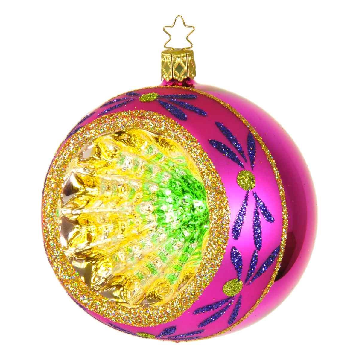 Pallina Natale Vetro Collezione cm.Ø10 Rosa Multi |Inge's Glass