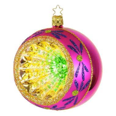 Pallina Natale Vetro Collezione cm.Ø10 Rosa Multi |Inge's Glass