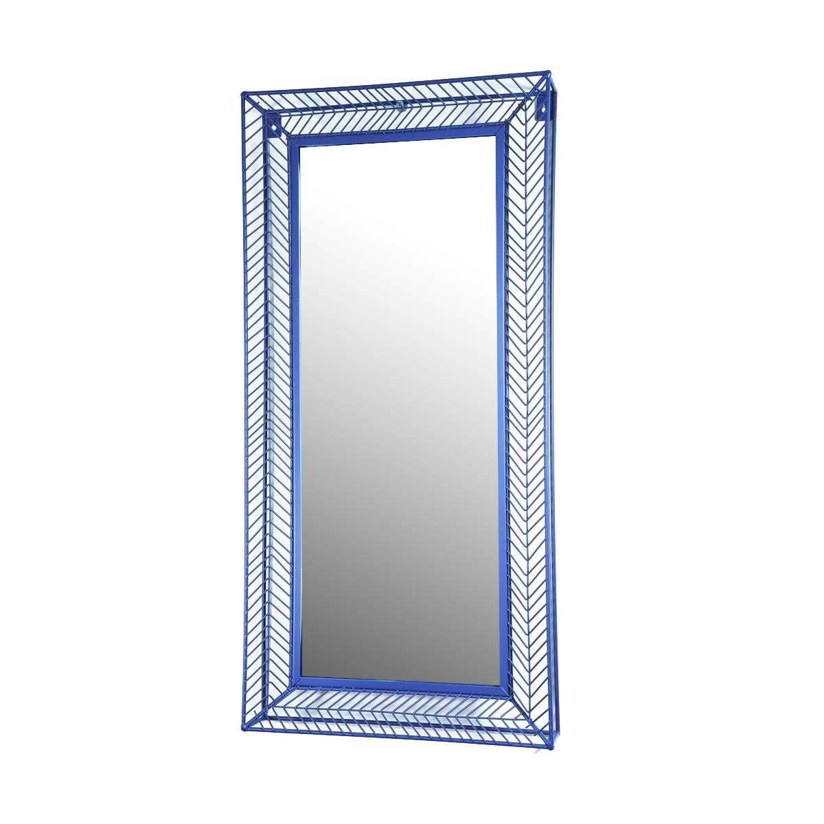 Specchio da Muro Metallo Blu cm.38x8,5x78 | Montemaggi