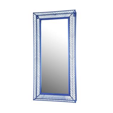 Specchio da Muro Metallo Blu cm.38x8,5x78 | Montemaggi