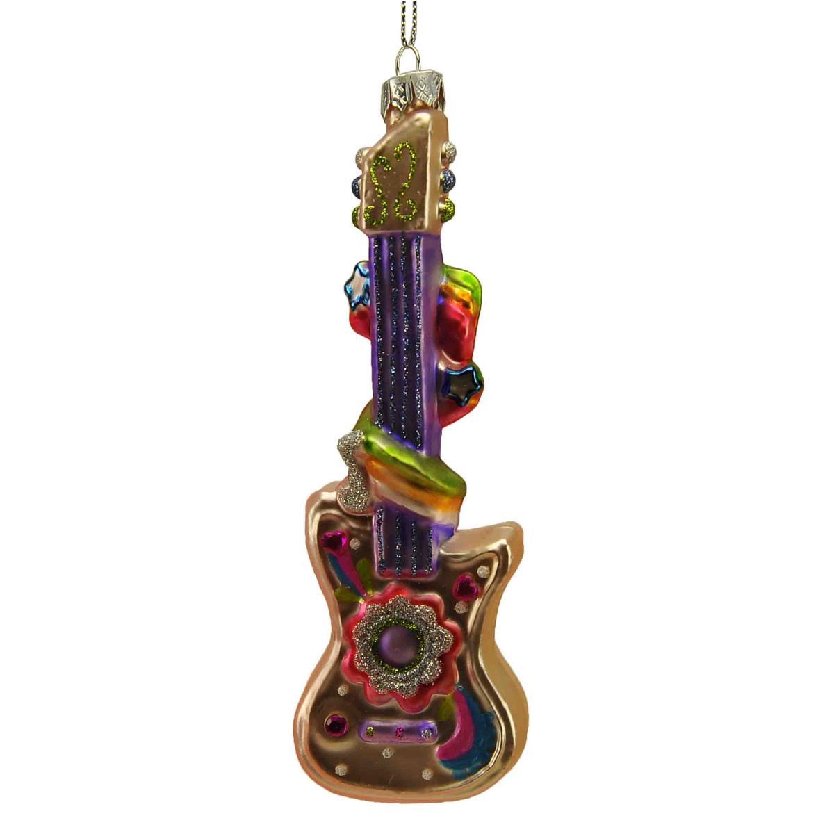 Pallina Natale Vetro Collezione cm.5x2,5xh16 Chitarra |Inge's Glass