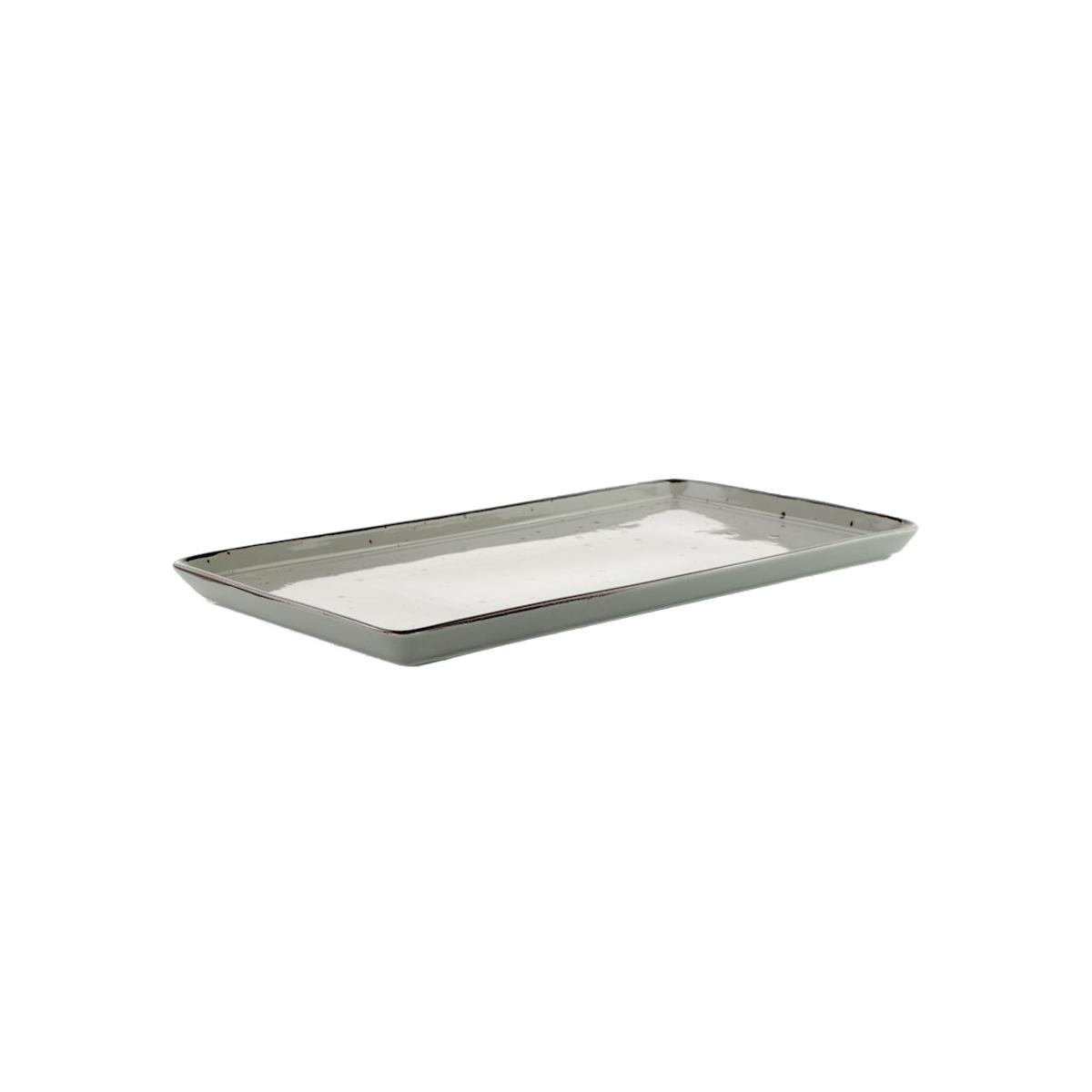 Vassoio Porcellana Weissestal Rett Grigio cm.38x21 | Weissestal