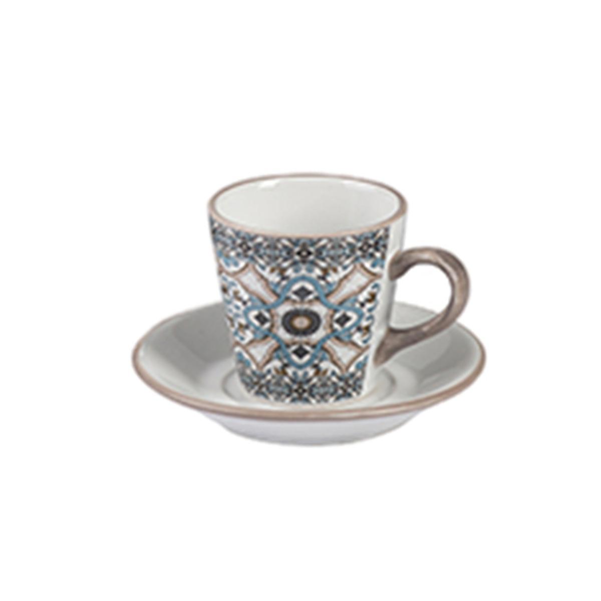 Tazzine Caffè Set pz.6 Porcellana Noto Stoneware con Supporto | Montemaggi