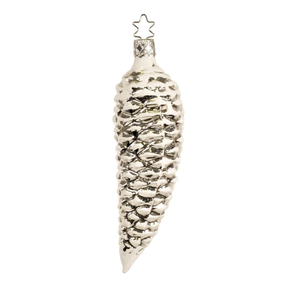 Pallina Natale Vetro Collezione cm.14 Pigna Argento |Inge's Glass