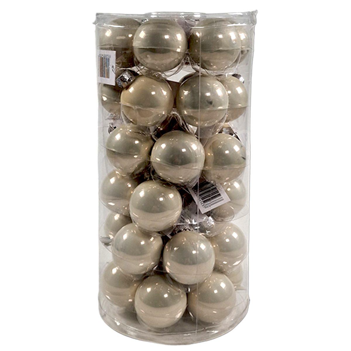 Pallina Natale Vetro cm.Ø4 Bianco Perla Set pz.36 |Silani