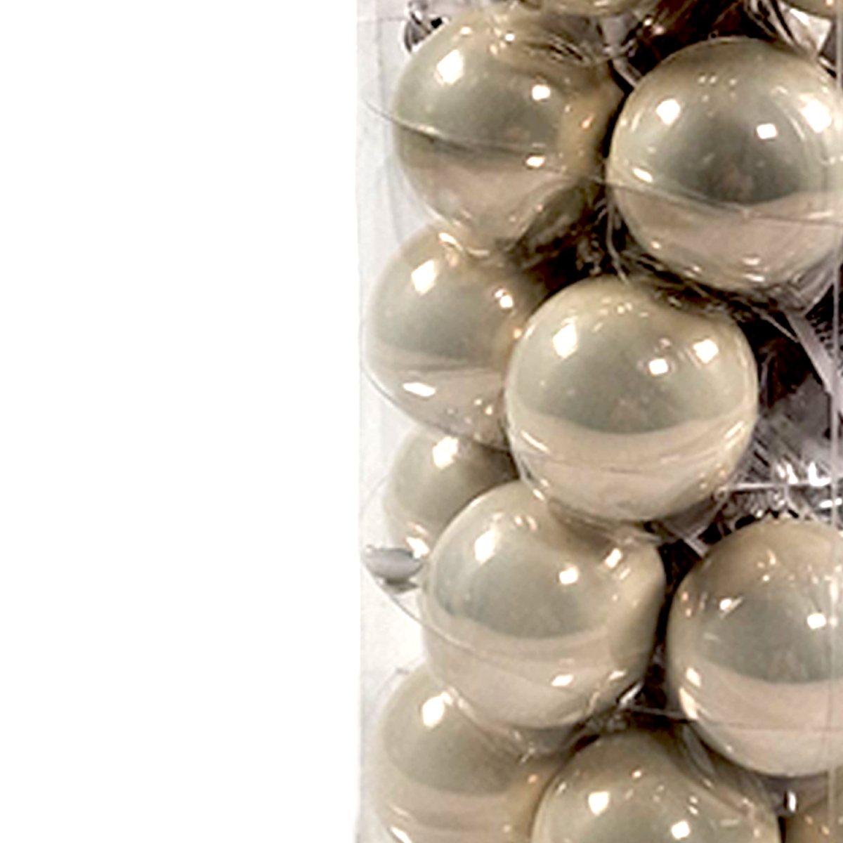 Pallina Natale Vetro cm.Ø4 Bianco Perla Set pz.36 |Silani