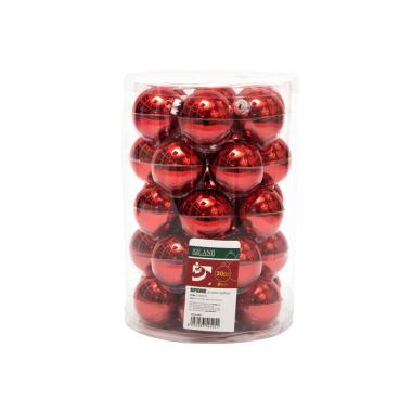 Pallina di natale in vetro rosse lucide Set 30 pz 6 cm