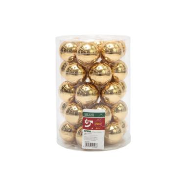 Pallina Natale Vetro cm.Ø6 Oro Lucide Set pz.30 |Silani