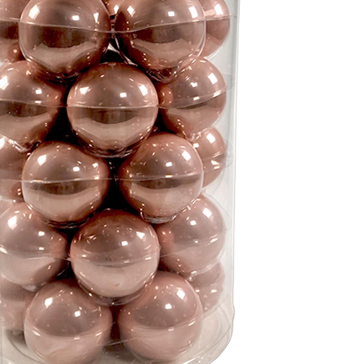 Pallina Natale Vetro cm.Ø6 Rosa Cipria Lucide Set pz.30 |Silani