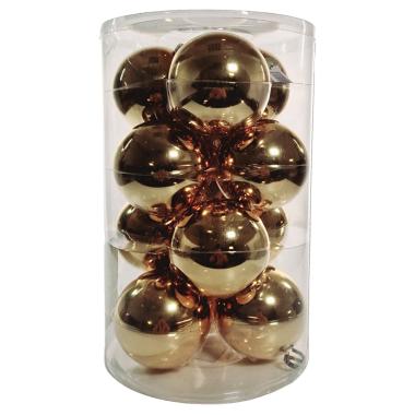 Pallina Natale Vetro cm.Ø10 Oro Lucido Set pz.12 |Silani