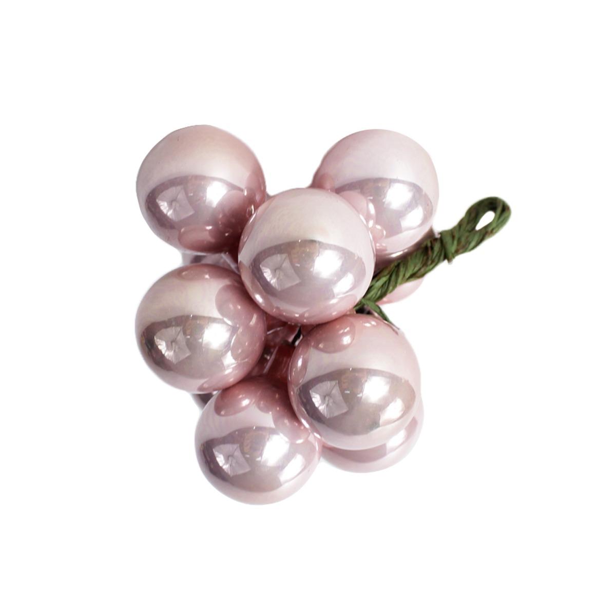 Pallina Natale Vetro cm.Ø2 Rosa Cipria Lucido Set pz.12 |Silani