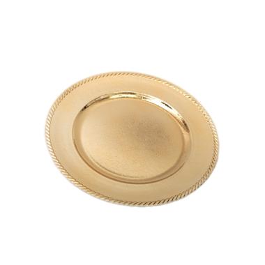 Piatto Tavola PVC Natale Oro Lucido con Bordo cm.Ø33 |Silani