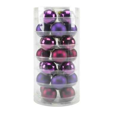 Pallina Natale Vetro cm.Ø4,5 Viola Set pz.28 |Inge's Glass