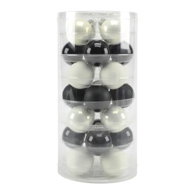 Pallina Natale Vetro cm.Ø4,5 Bianco Nero Set pz.28 |Inge's Glass